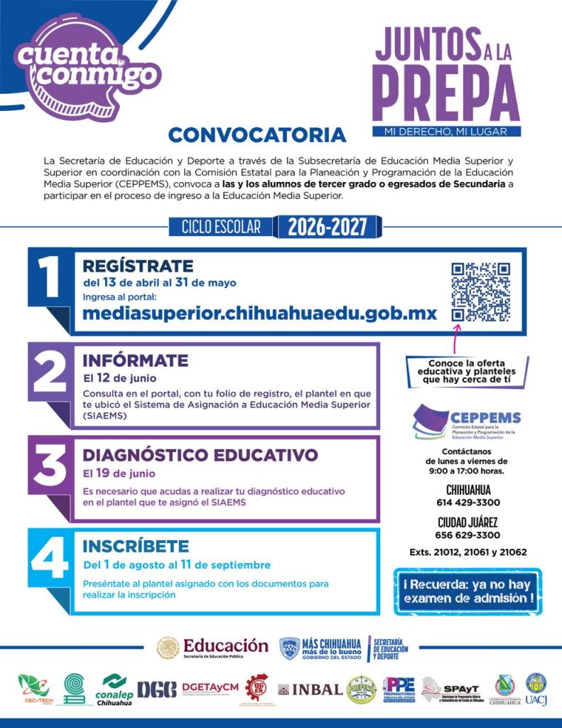 Convocatoria de "Juntos a la Prepa" 2026-2027
